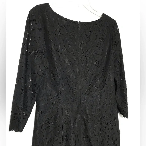 Talbots Black Lace Midi Dress 12 - Picture 4 of 8